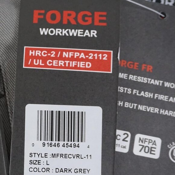Forge FR Workwear Coverall in Dark Grey/Flame resistant clothing multiple pocket - Picture 5 of 9